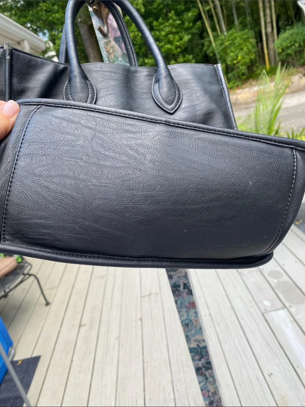 Vintage J Crew Black Tote with Dual Handles